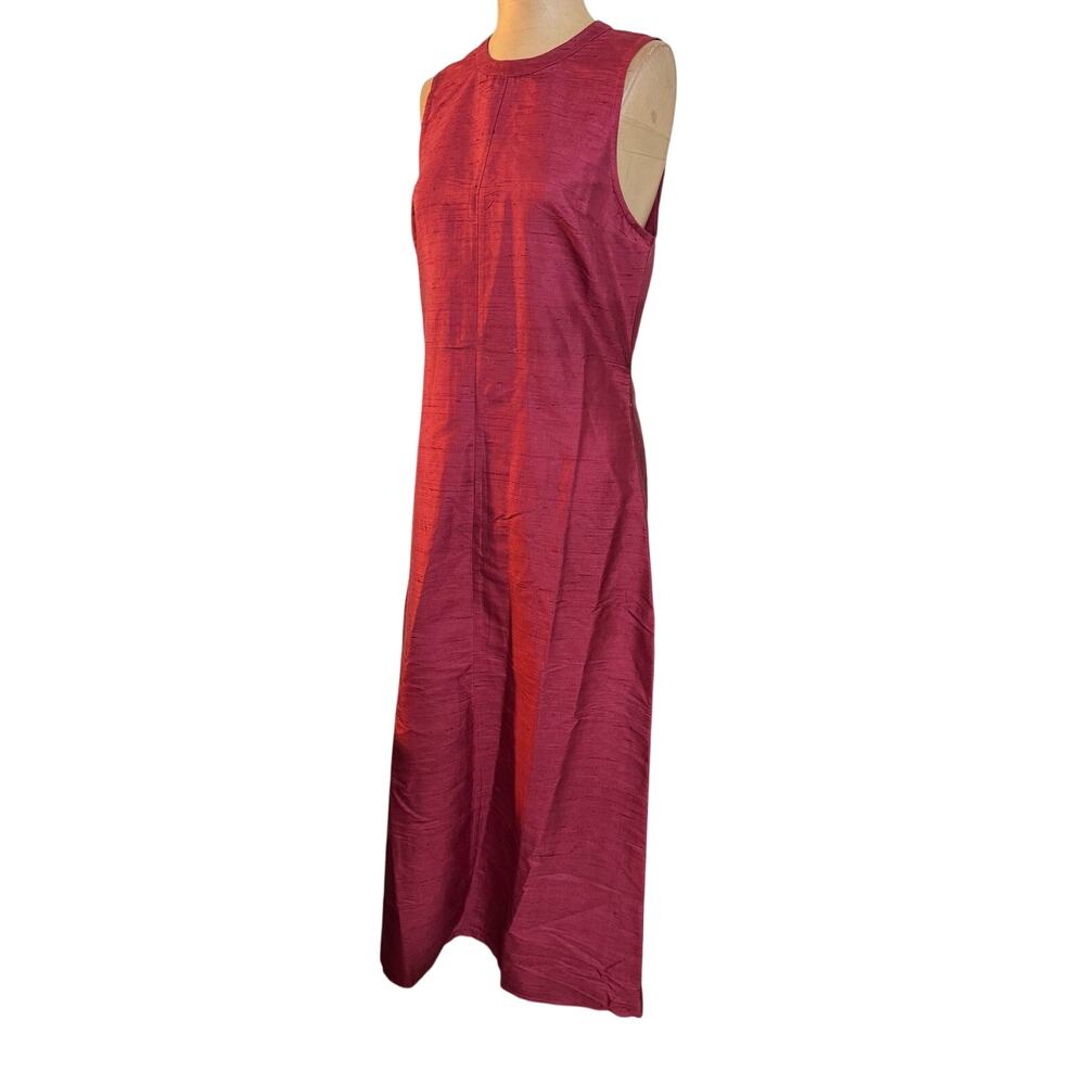 Julia Armory Dress Jane 100% Dupioni Silk Sleeveless Column Maxi size Small - Picture 6 of 10